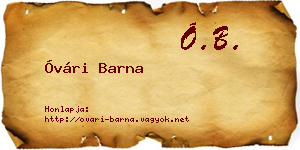 Óvári Barna névjegykártya