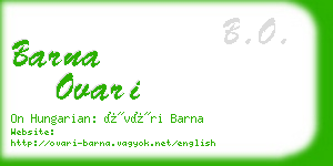 barna ovari business card